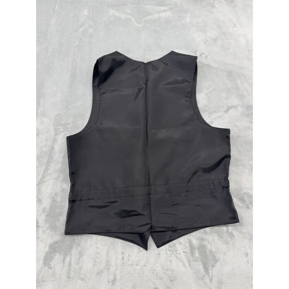 Tuxedo Park Vest Mens M Silver Polyester Satin Tuxedo Wedding Formal Prom USA